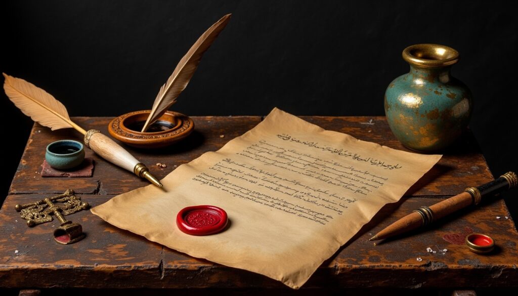 An antique colonial inkwell and parchment paper representing a new historical writing archive.